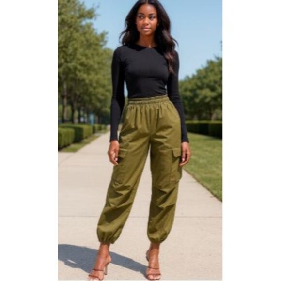 AQUA Size 2Xl Polyester Elastic Waist  Color Rich Olive Pants RN Plus - Picture 1 of 8